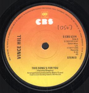 Vince Hill - This Song's For You - 7 Inch