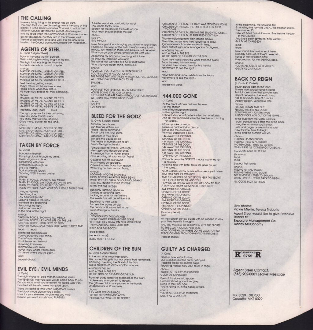 Agent Steel - Skeptics Apocalypse - Lp