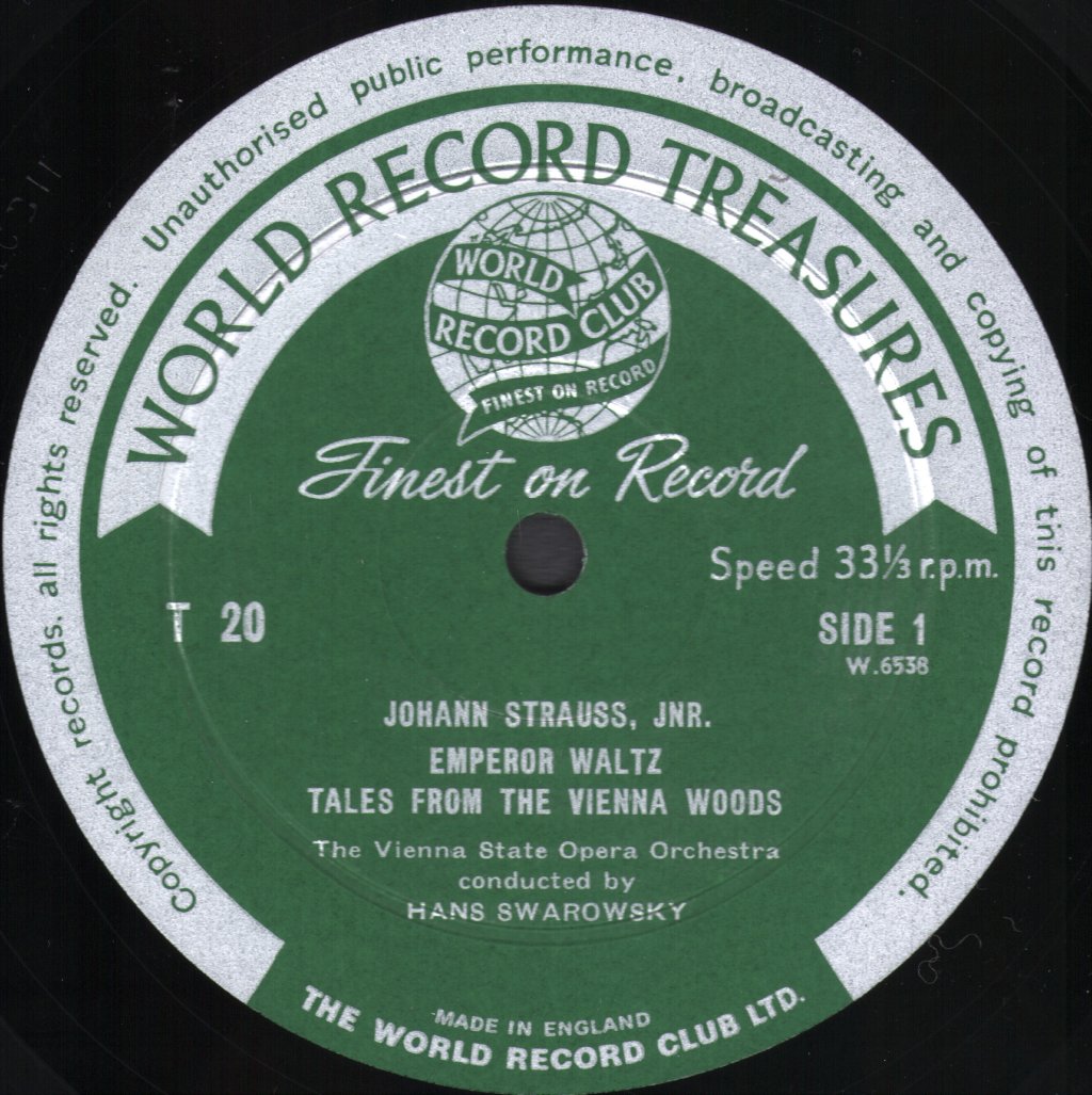 Vienna State Opera Orchestra / Hans Swarowsky - Johann Strauss - Emperor Waltz / Tales From The Vienna Woods / Franz von Suppé - Poet And Peasant Overture - Lp