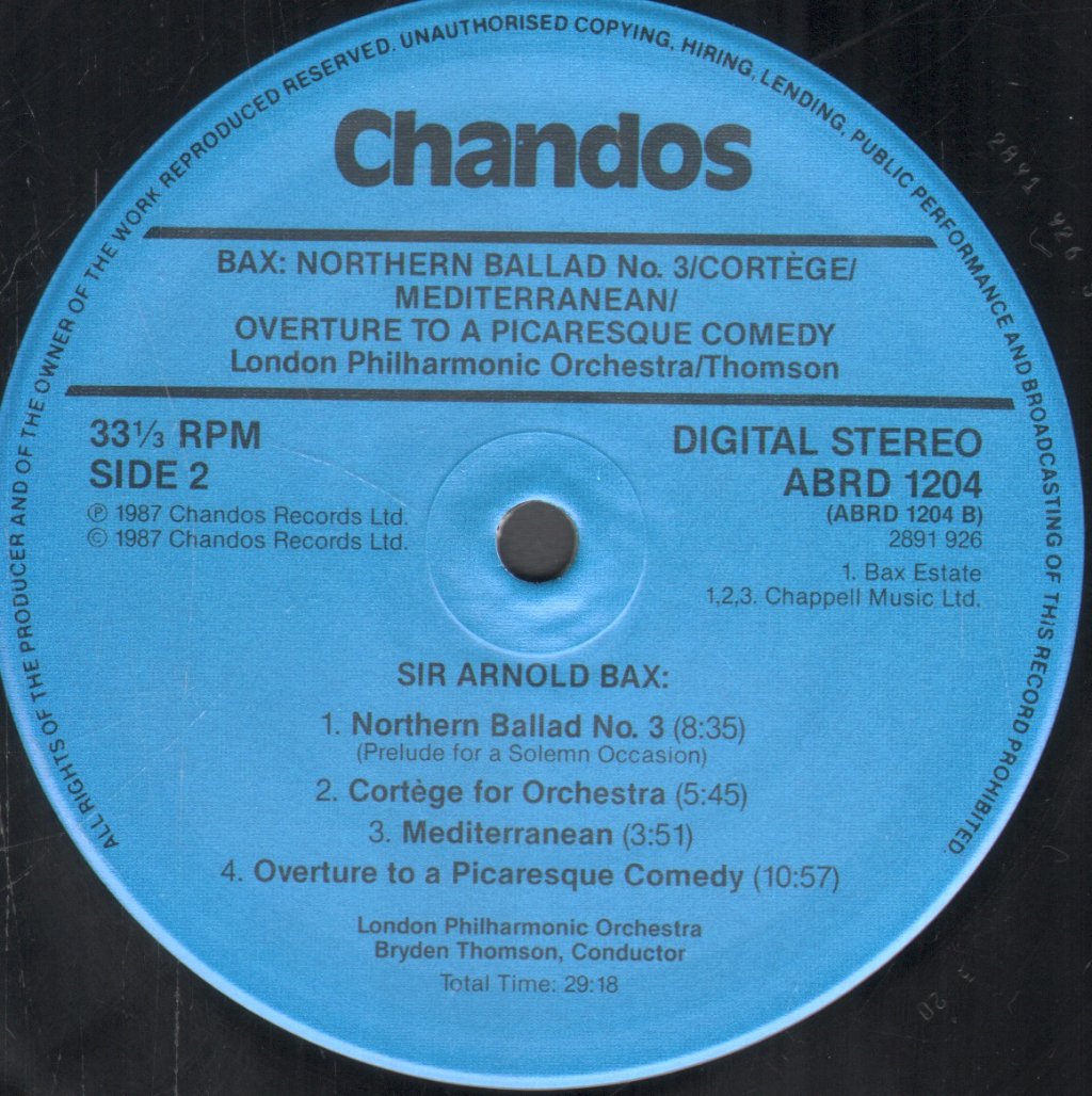 Raphael Wallfisch / London Philharmonic Orchestra / Bryden Thomson - Arnold Bax - Cello Concerto - Lp