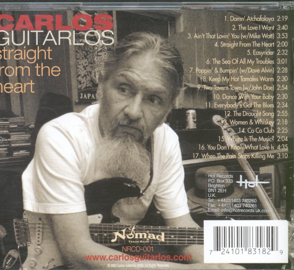 Carlos Guitarlos - Straight From The Heart - Cd