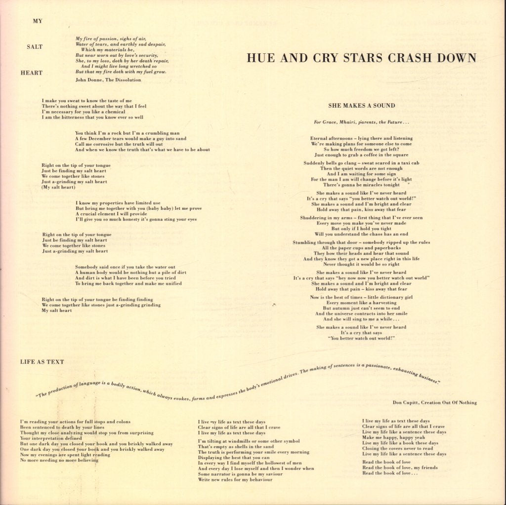 Hue And Cry - Stars Crash Down - Lp