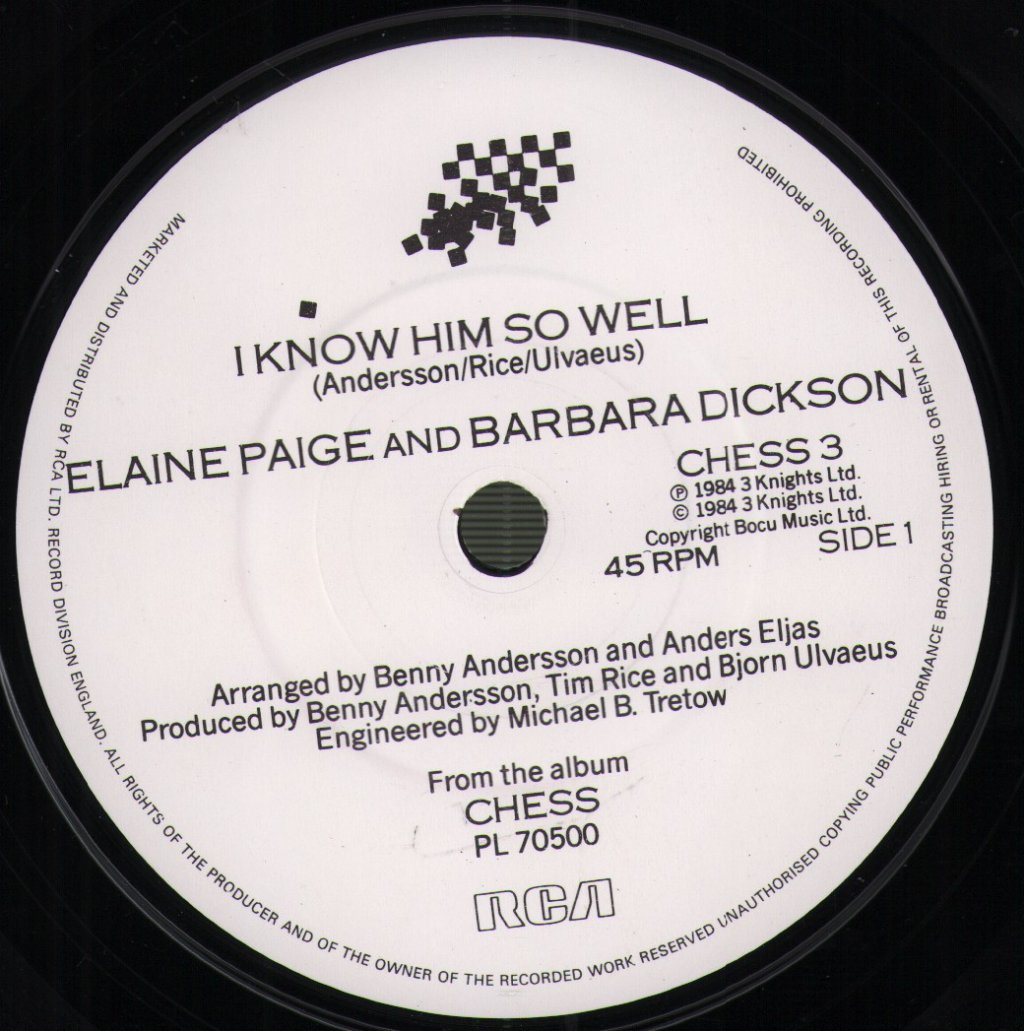 Elaine Paige And Barbara Dickson - I Know Him So Well - 7 Inch