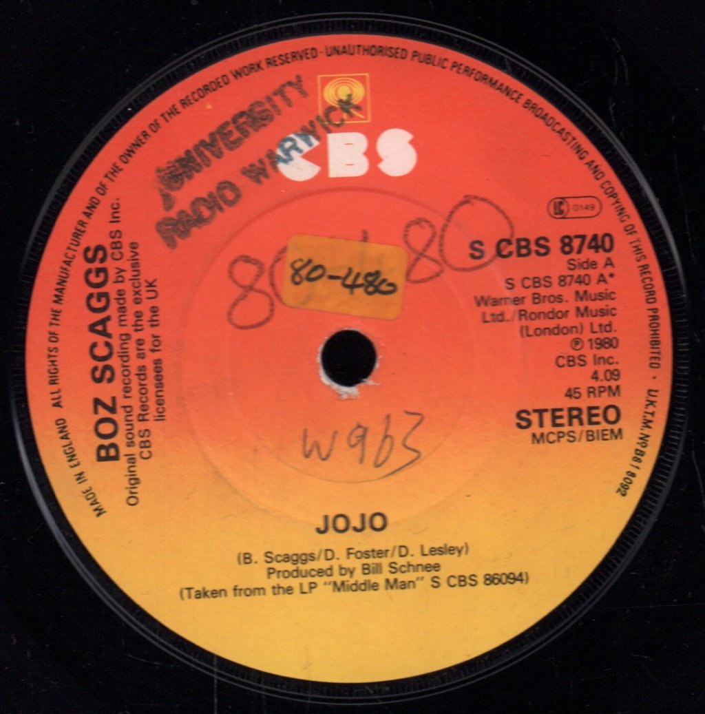 Boz Scaggs - Jojo - 7 Inch