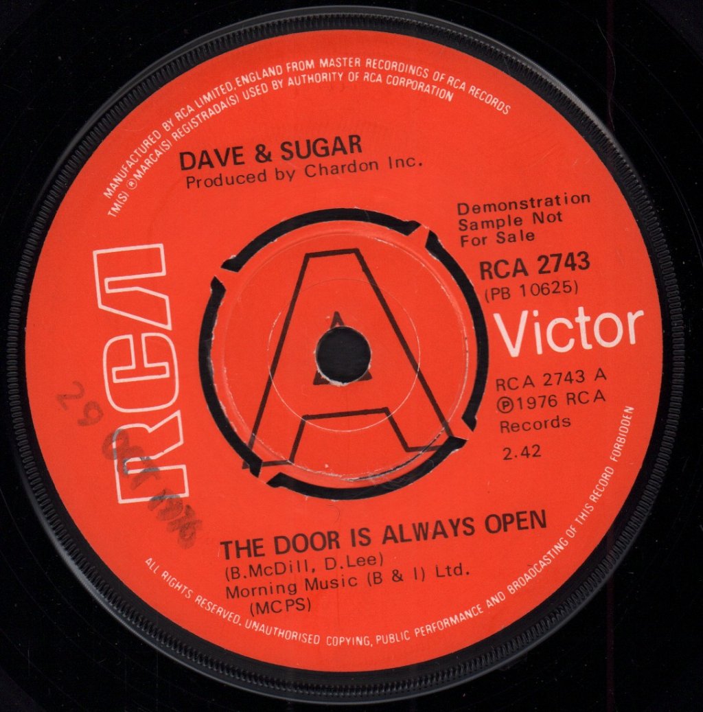 Dave And Sugar - Door Is Always Open - 7 Inch
