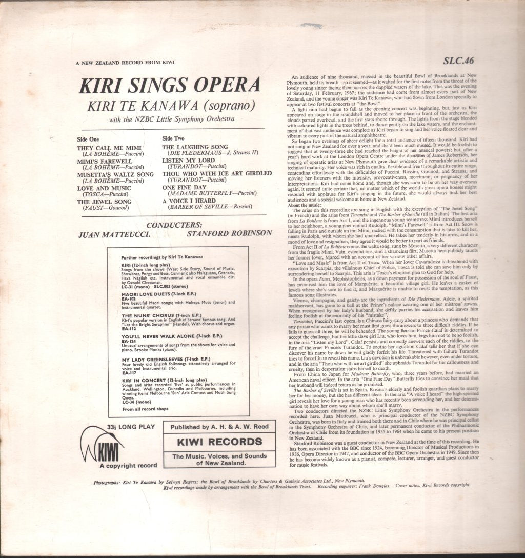 Kiri Te Kanawa - Kiri Sings Opera - Lp