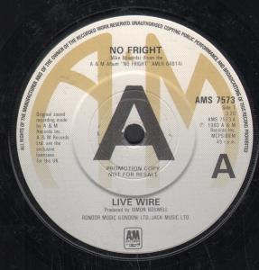 Live Wire - No Fright - 7 Inch