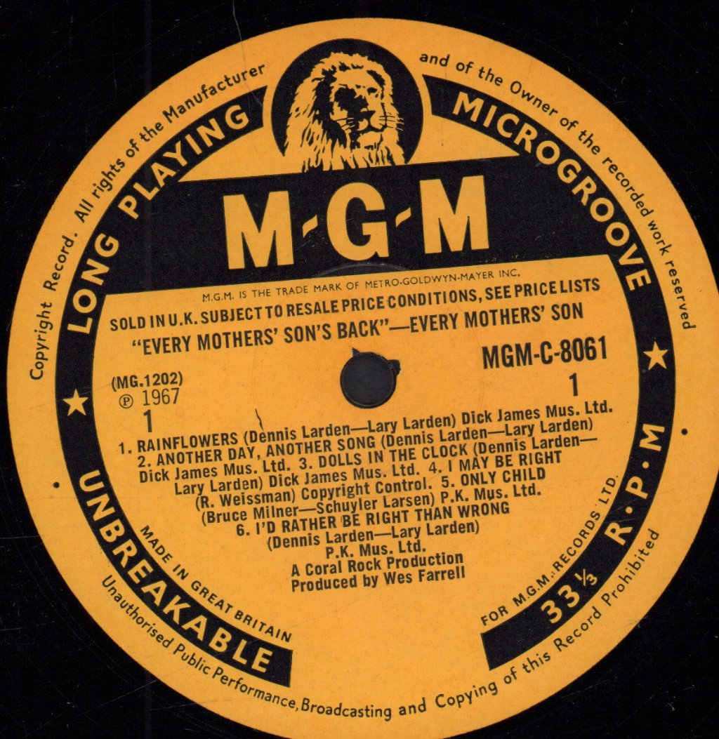 Every Mother's Son - Every Mothers' Son's Back - Lp
