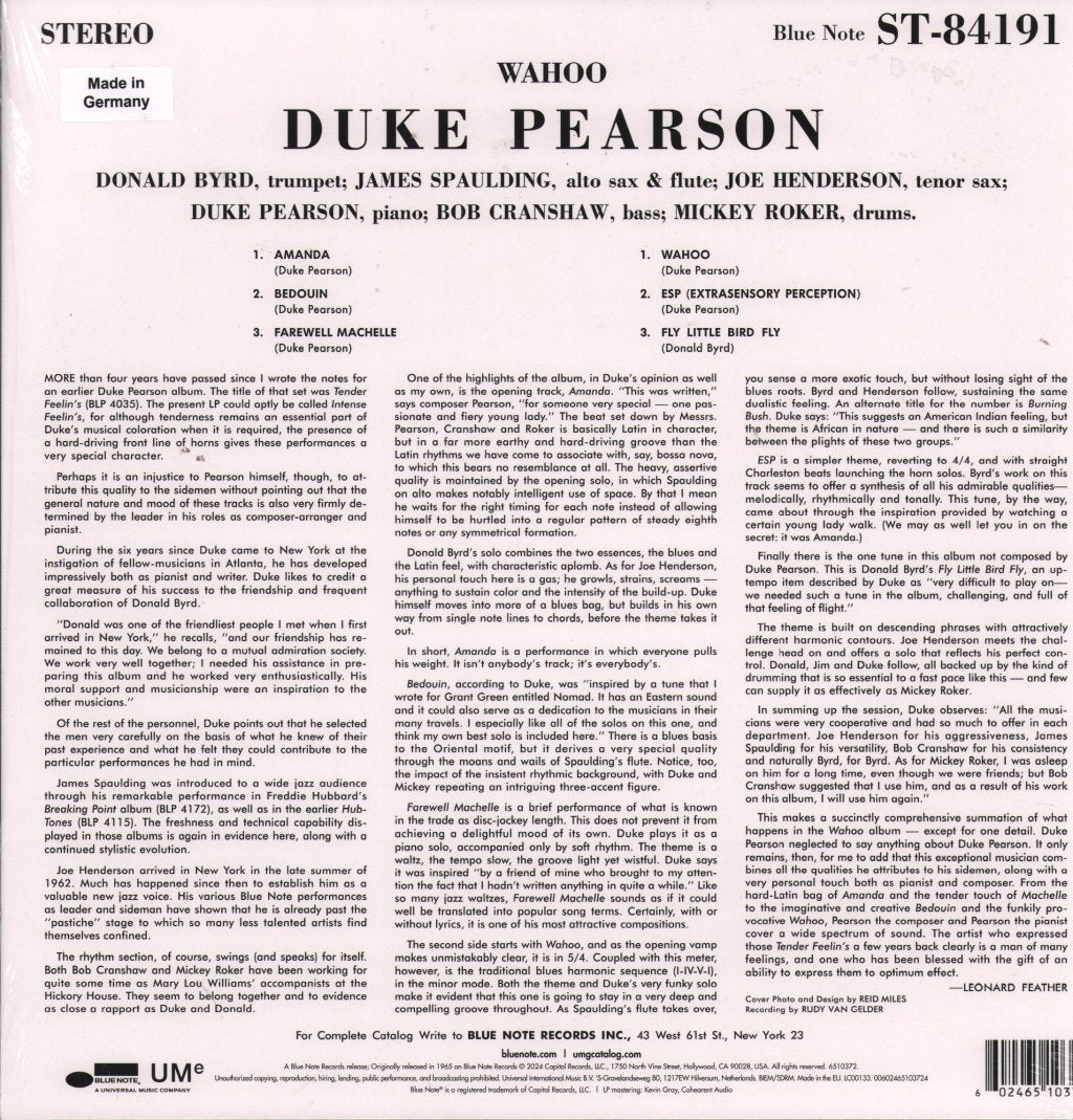 Duke Pearson - Wahoo! - Lp