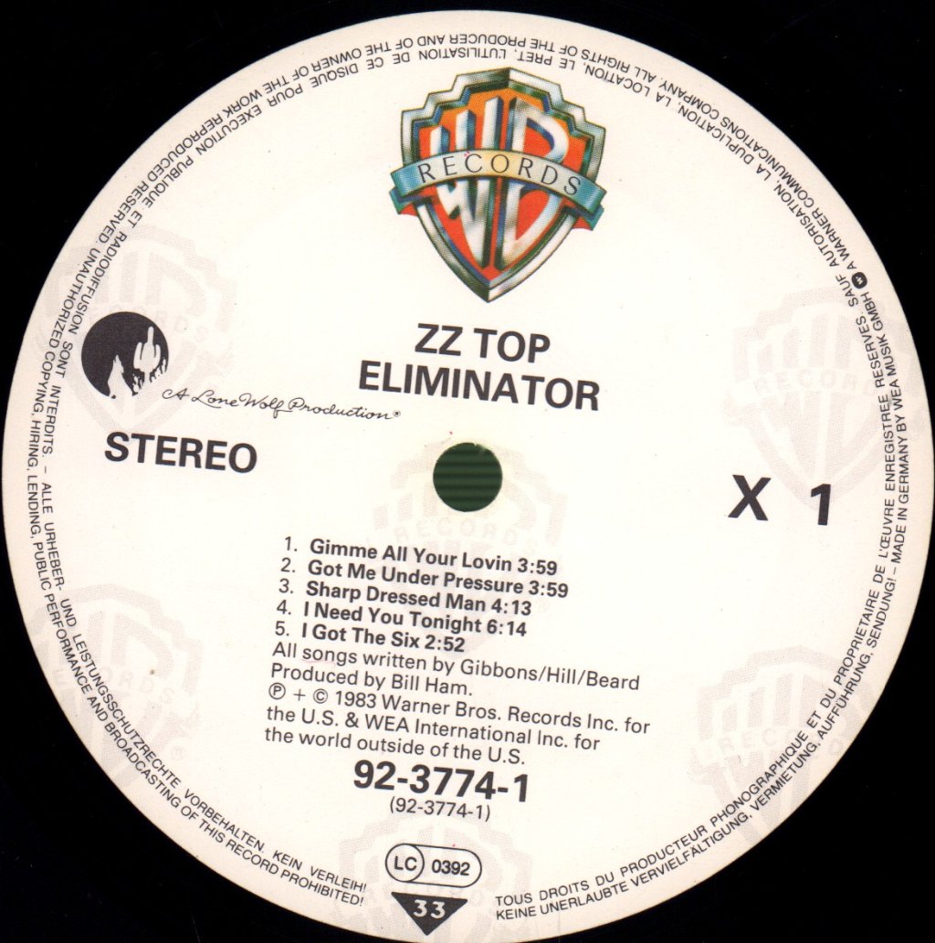 ZZ Top - Eliminator - Lp