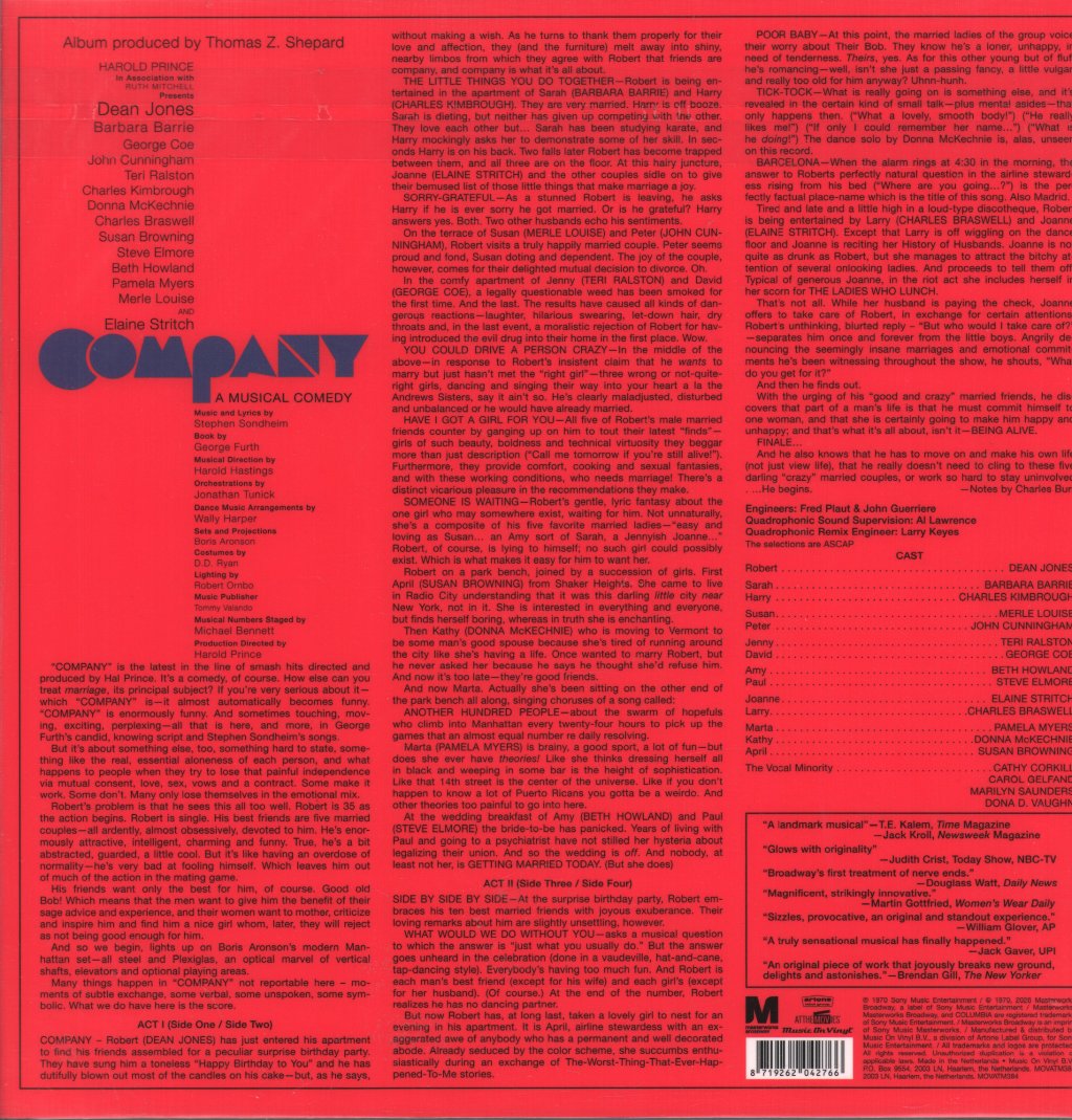 Original Cast Recording - Company (A Musical Comedy) - Double Lp