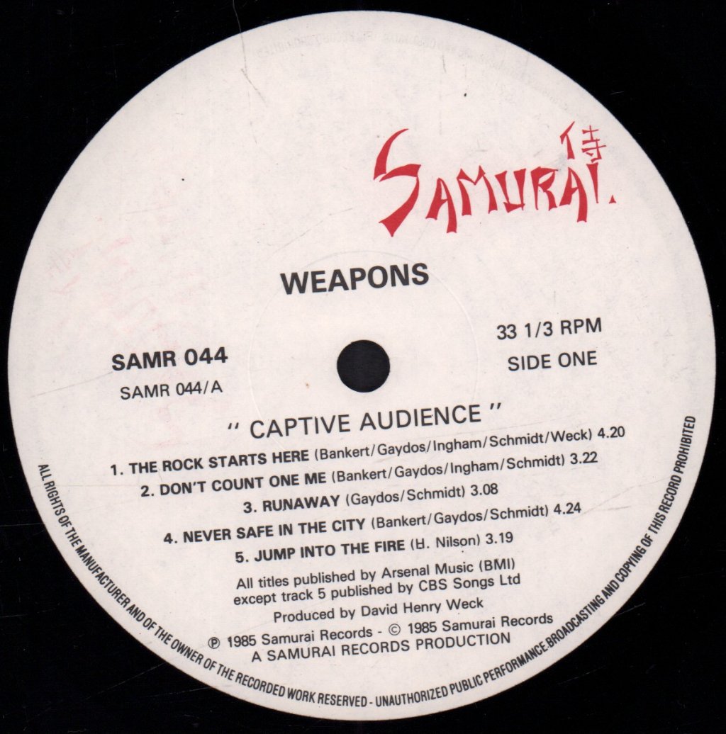 Weapons (80'S Group) - Captive Audience - Lp