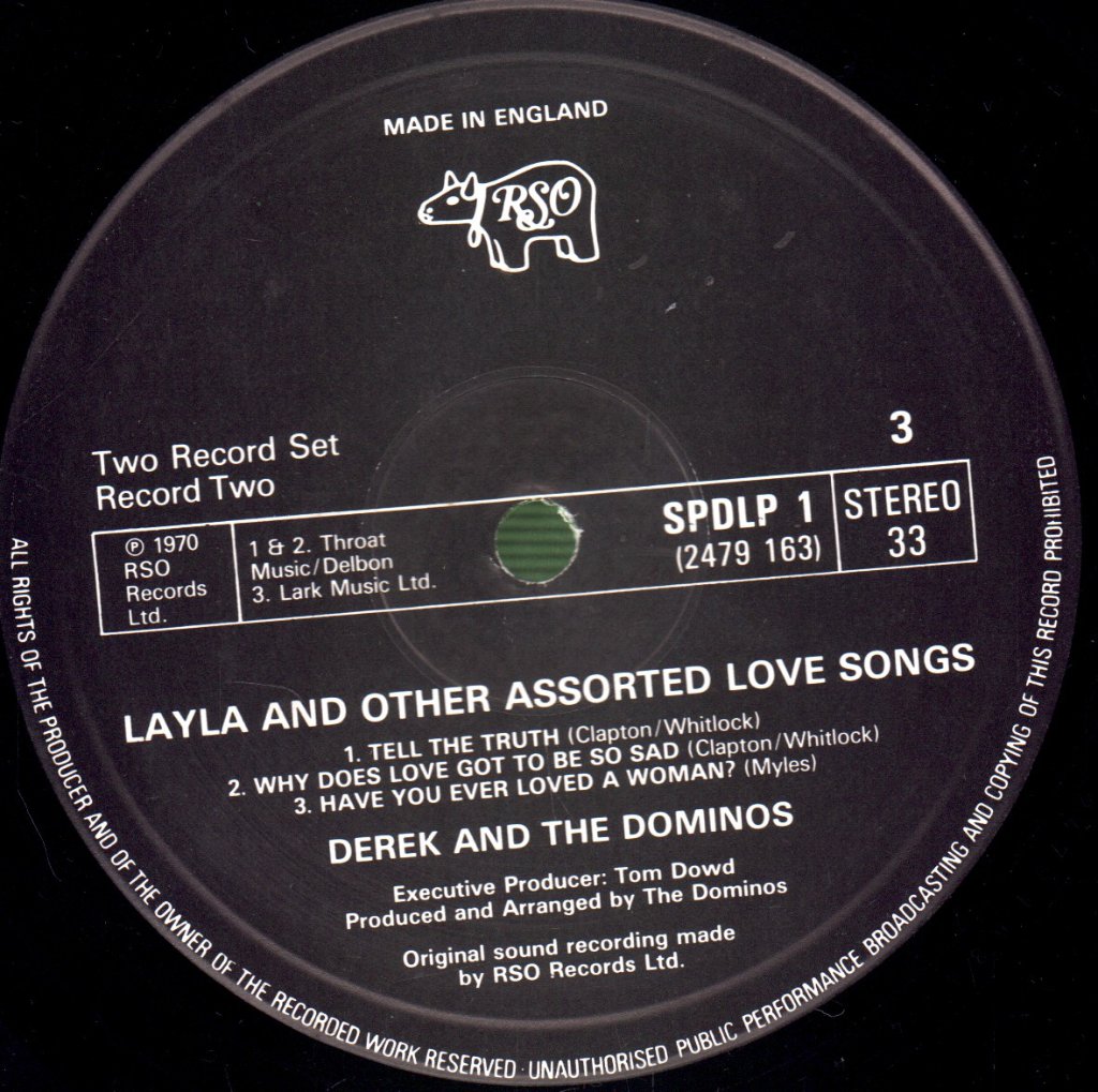 Derek And The Dominos - Layla And Other Assorted Love Songs - Double Lp