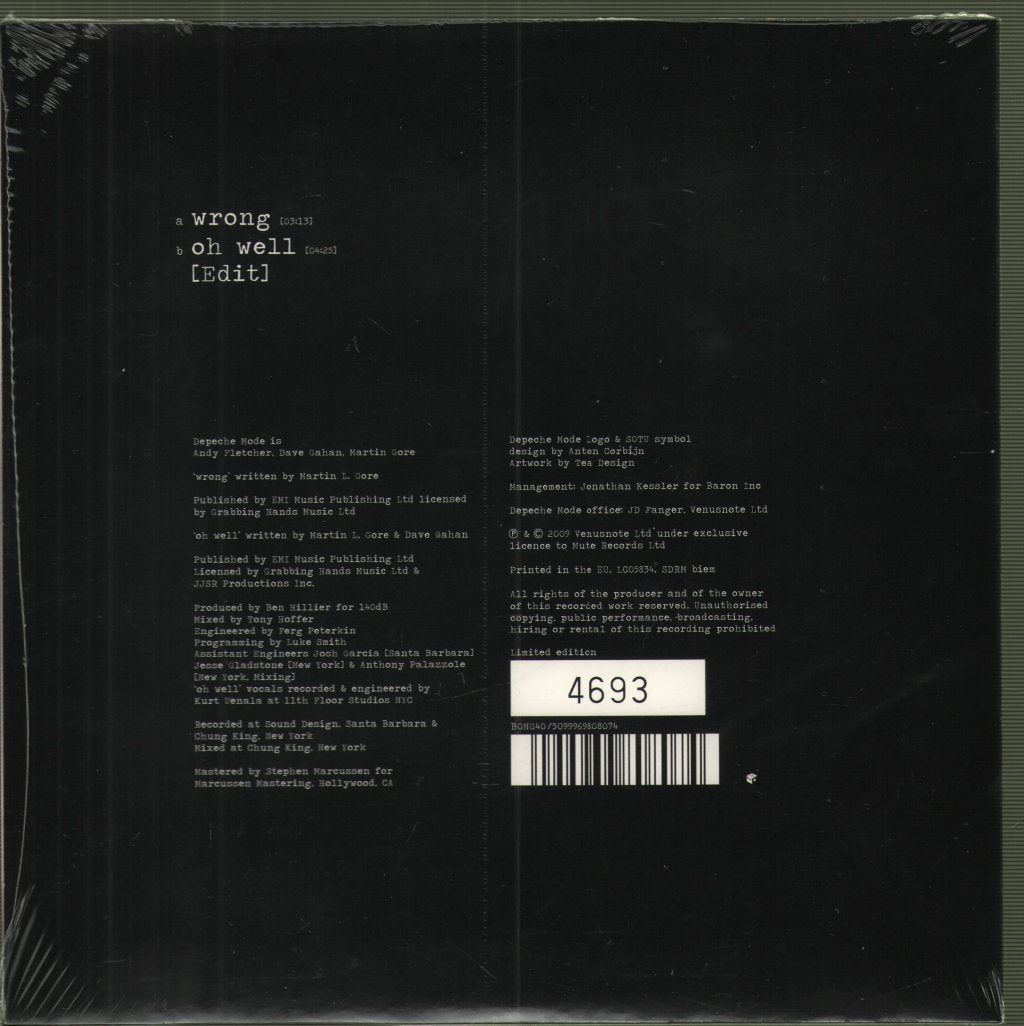 Depeche Mode - Wrong - 7 Inch