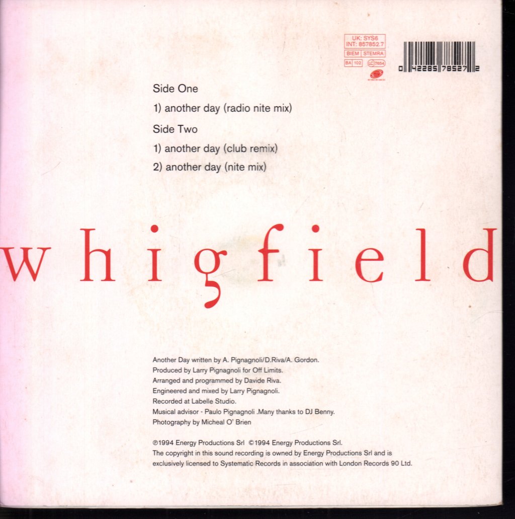 Whigfield - Another Day - 7 Inch