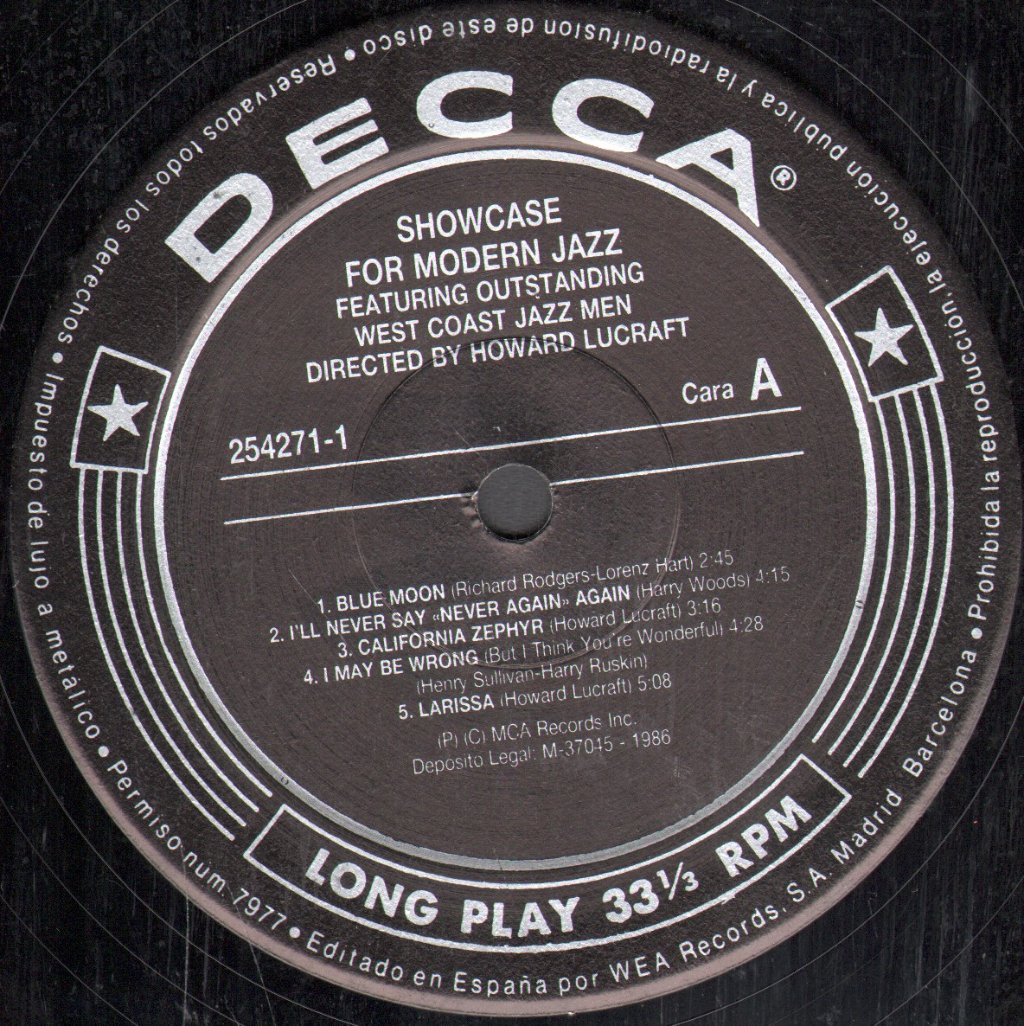 Howard Lucraft - Showcase For Modern Jazz - Lp