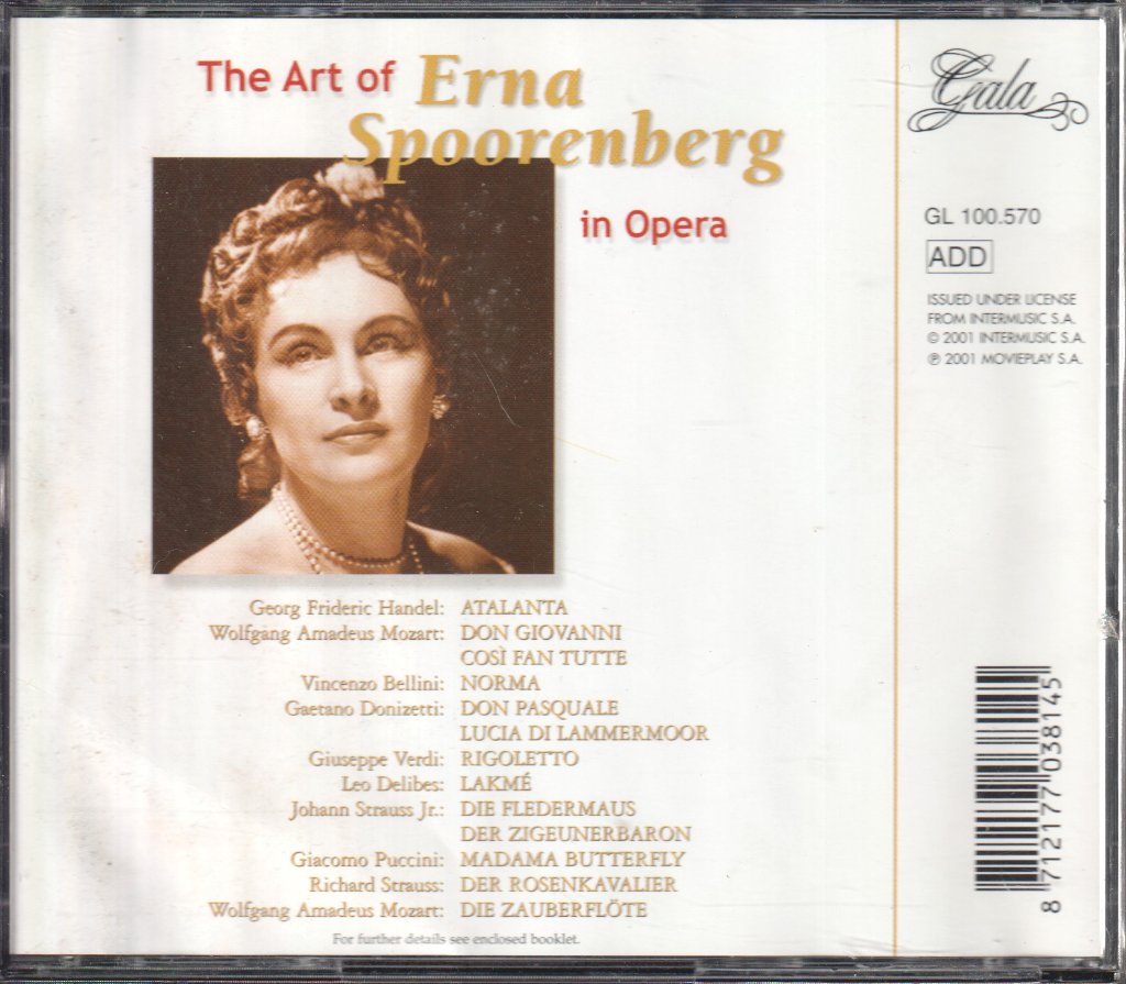 Erna Spoorenberg - Erna Spoorenberg In Opera - Double Cd