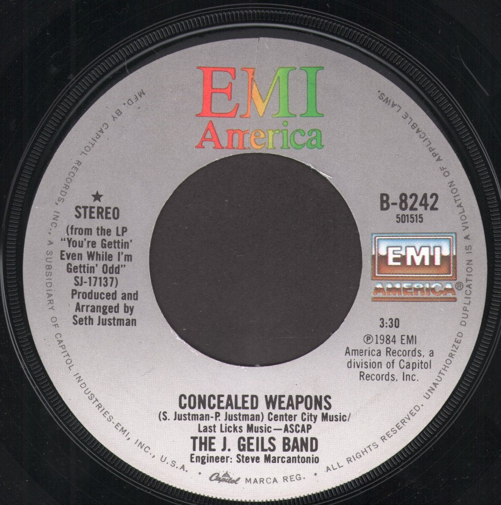 J. Geils Band - Concealed Weapons - 7 Inch