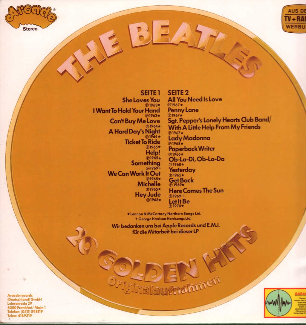 Beatles - 20 Golden Hits - Lp