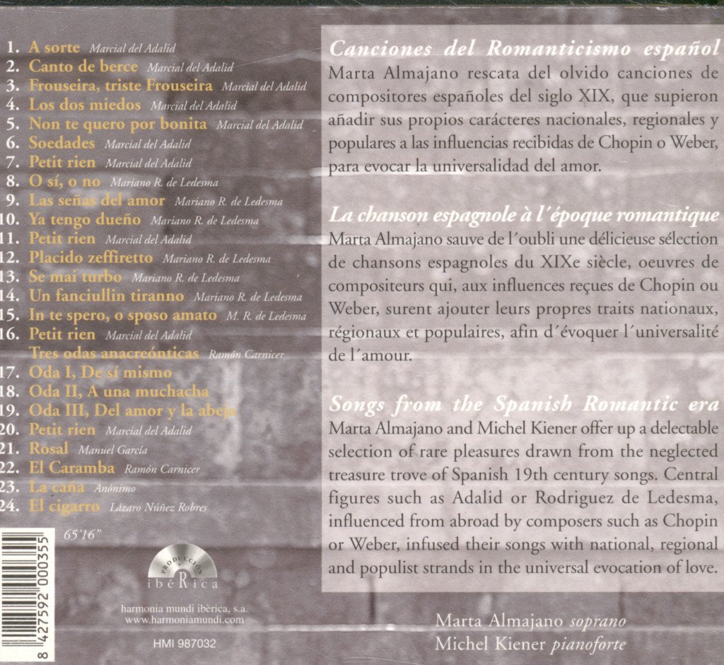 Marta Almajano - Del Amor... - Cd