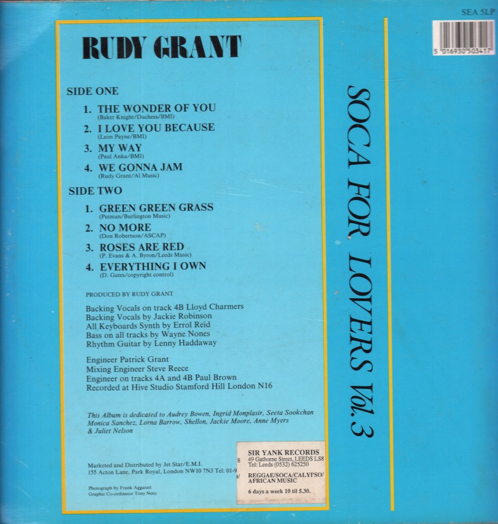 Rudy Grant - Soca For Lovers Volume 3 - Lp