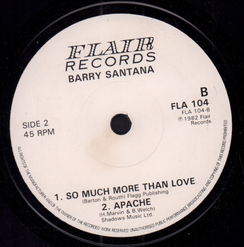 Barry Santana - Love On The Rocks - 7 Inch