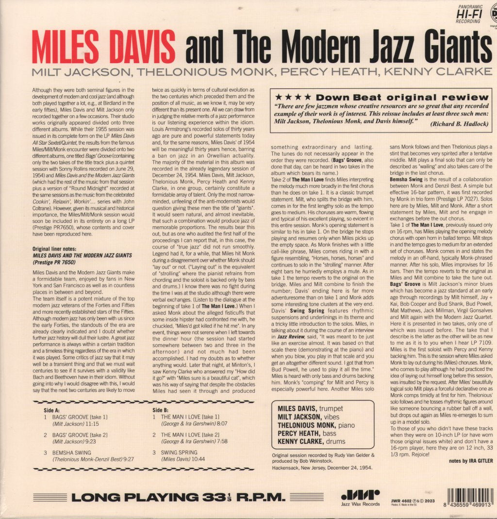 Miles Davis - Miles Davis and the Modern Jazz Giants - Lp