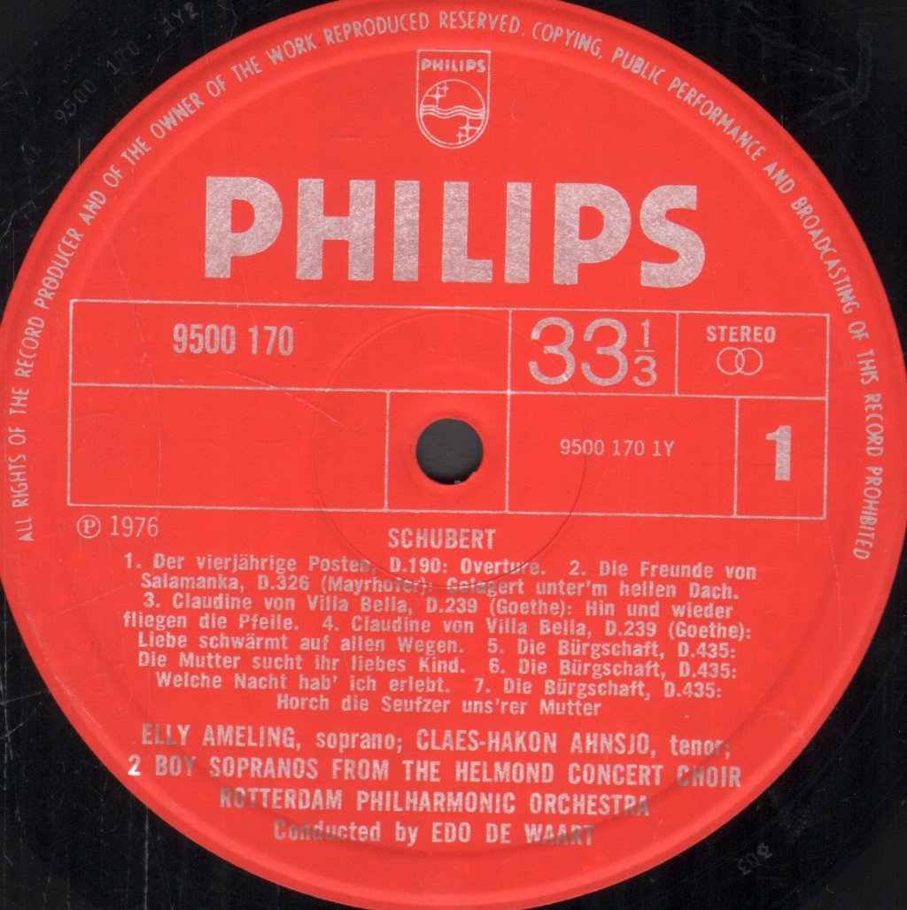 Elly Ameling / Claes H. Ahnsjö / Edo de Waart - Schubert On Stage - Lp