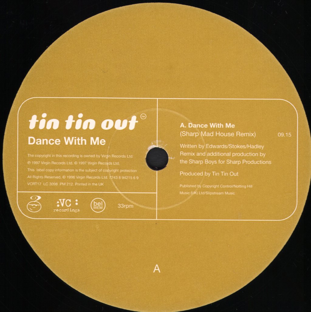 Tin Tin Out - Dance With Me - 12 Inch