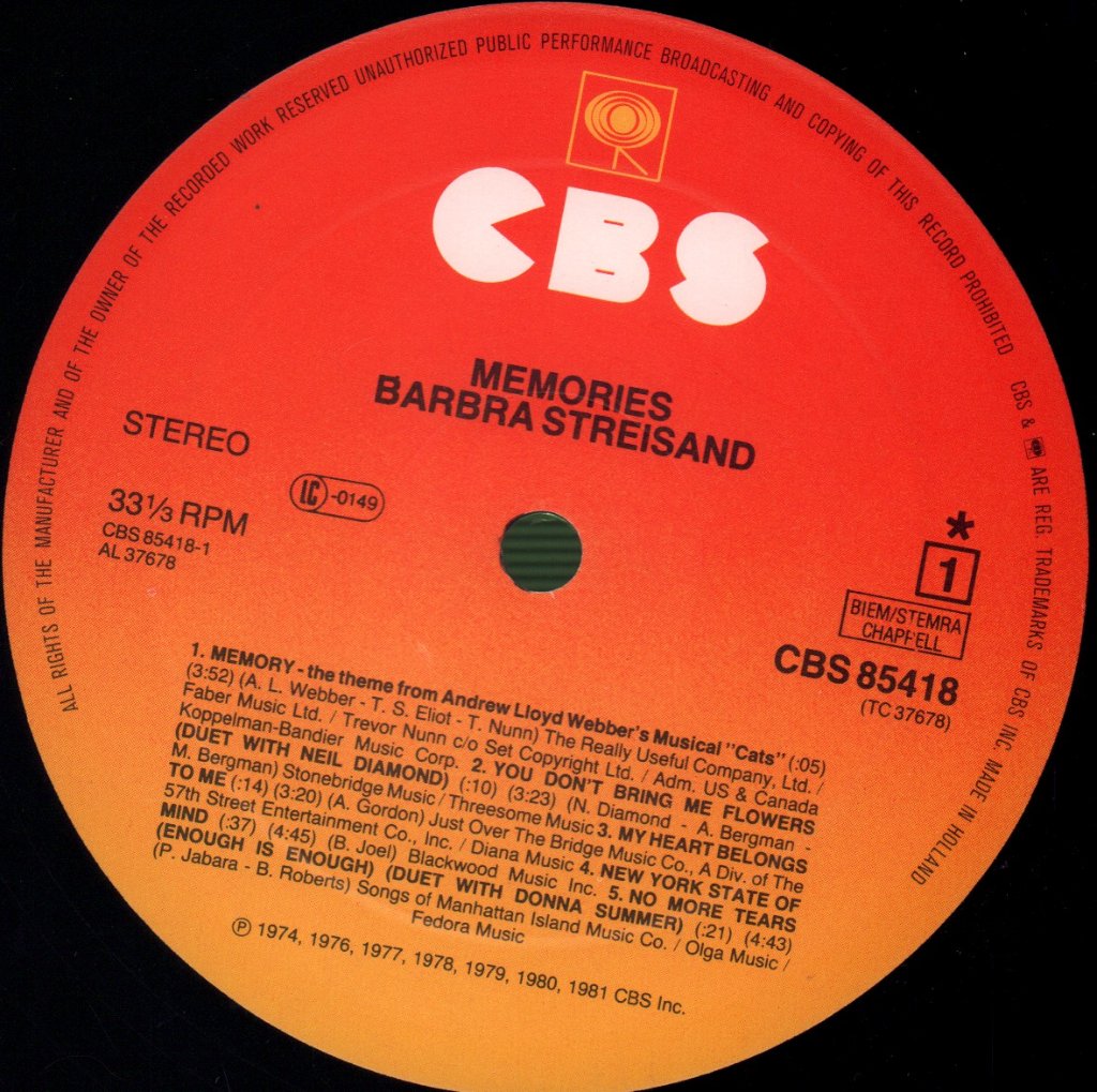 Barbra Streisand - Memories - Lp