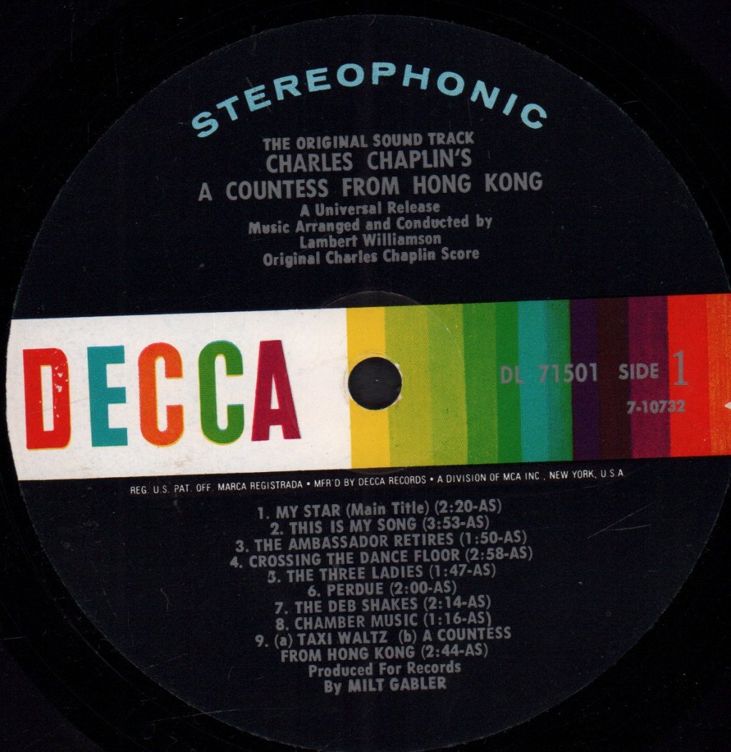 Charlie Chaplin's A Countess From Hong Kong - Original Sound Track Album - Lp