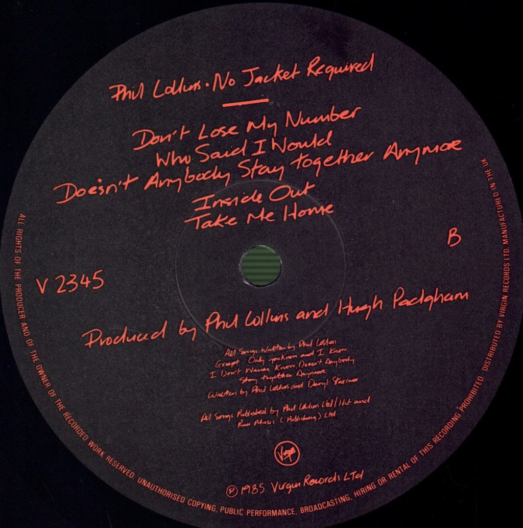 Phil Collins - No Jacket Required - Lp