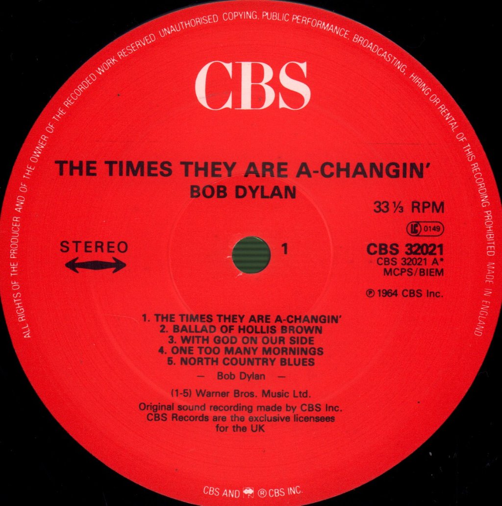 Bob Dylan - Times They Are A-Changin' - Lp