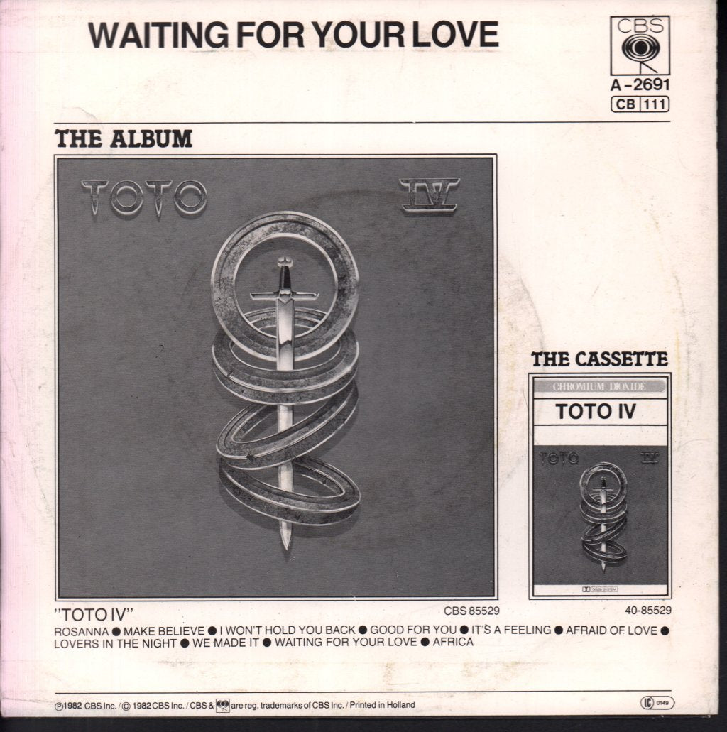 Toto - I Won't Hold You Back - 7 Inch