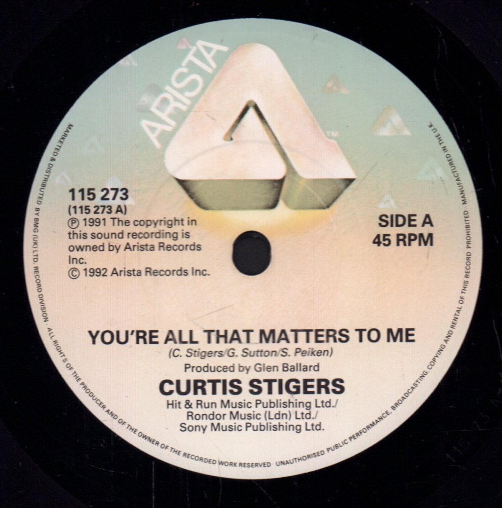 Curtis Stigers - You're All That Matters To Me - 7 Inch