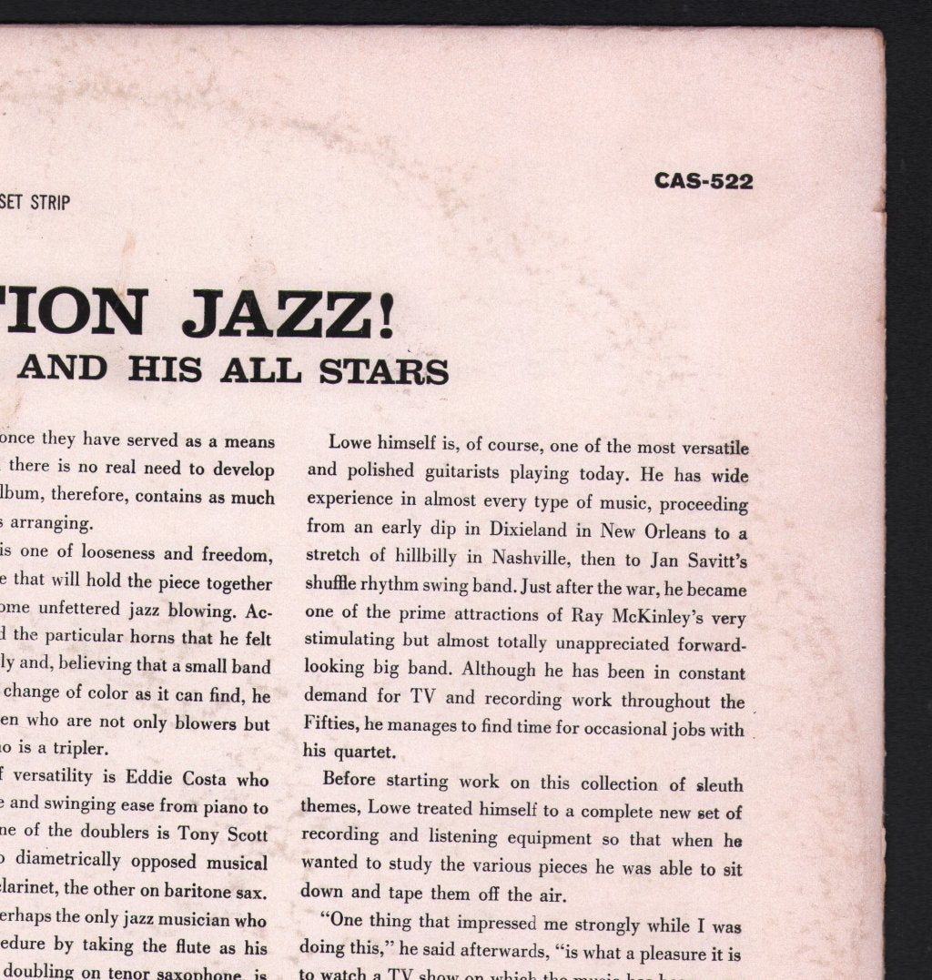 Mundell Lowe And His All Stars - TV Action Jazz! - Lp