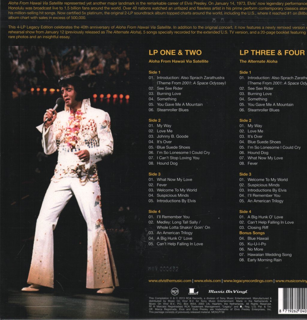 Elvis Presley - Aloha From Hawaii Via Satellite - 4 Lp