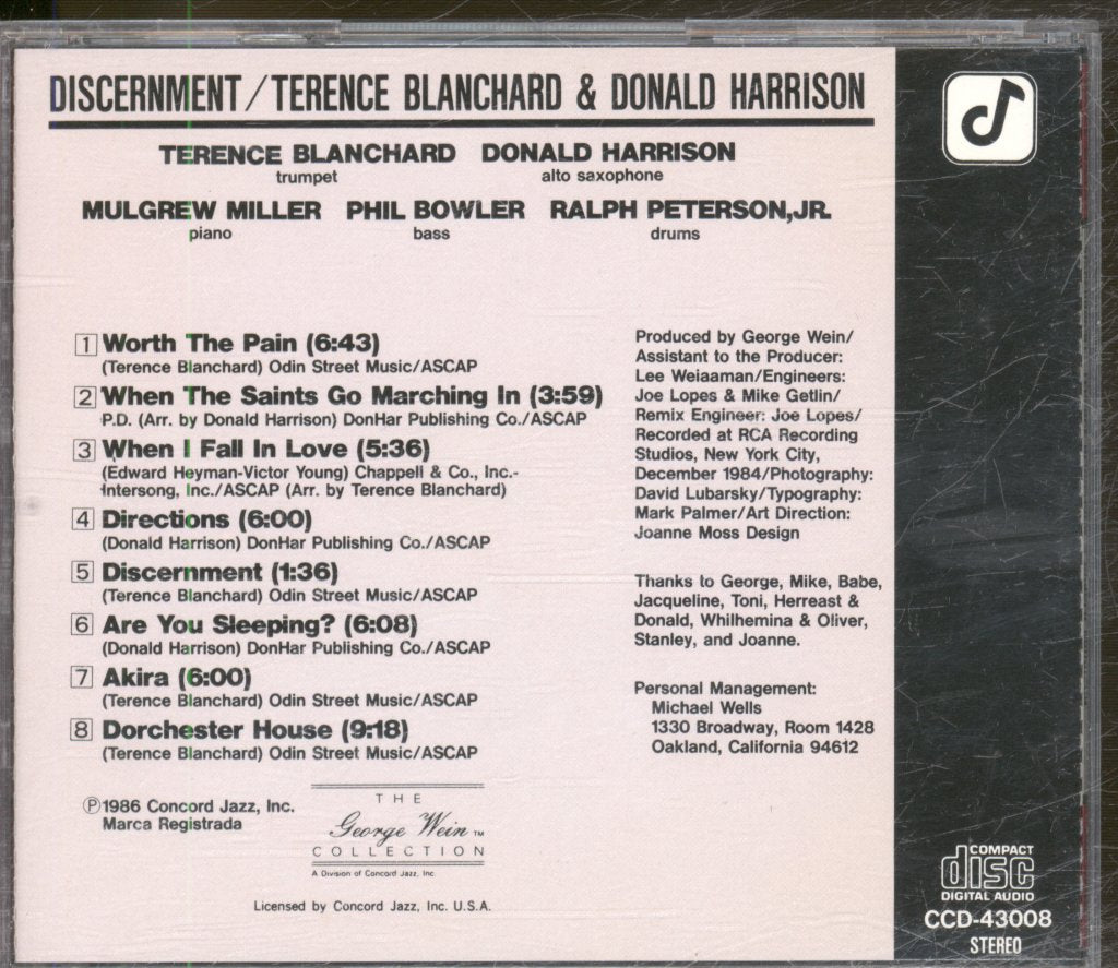 Terence Blanchard, Donald Harrison - Discernment - Cd