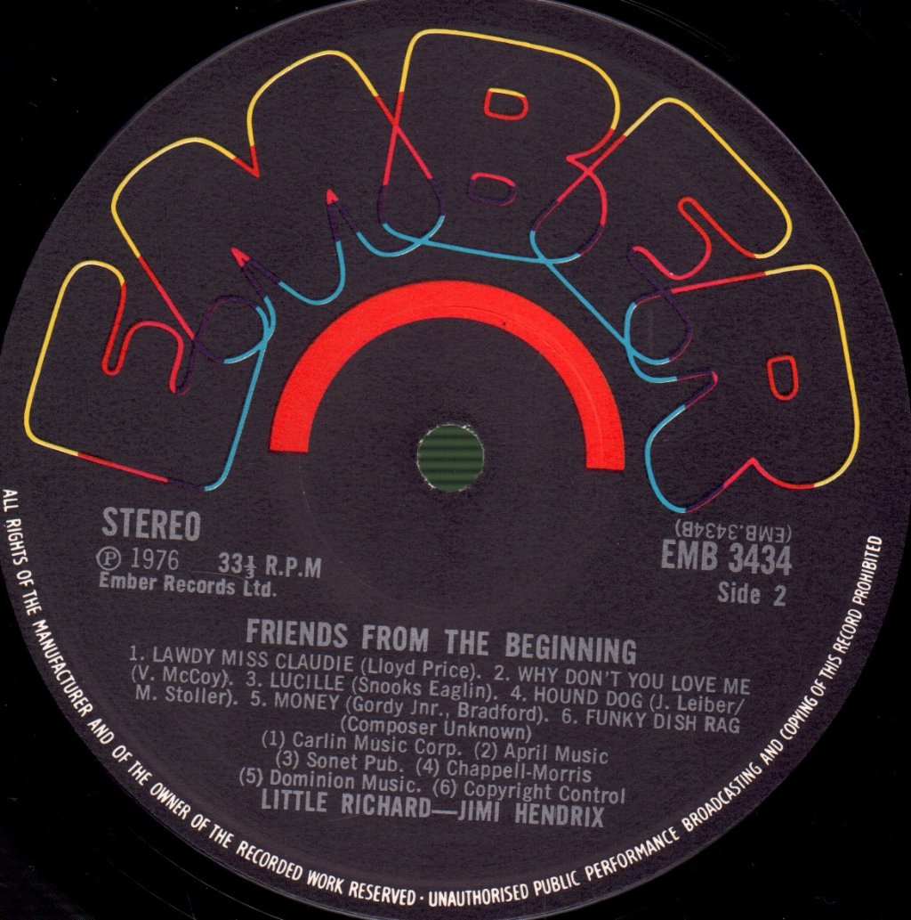 Little Richard / Jimi Hendrix - Friends From The Beginning - Lp