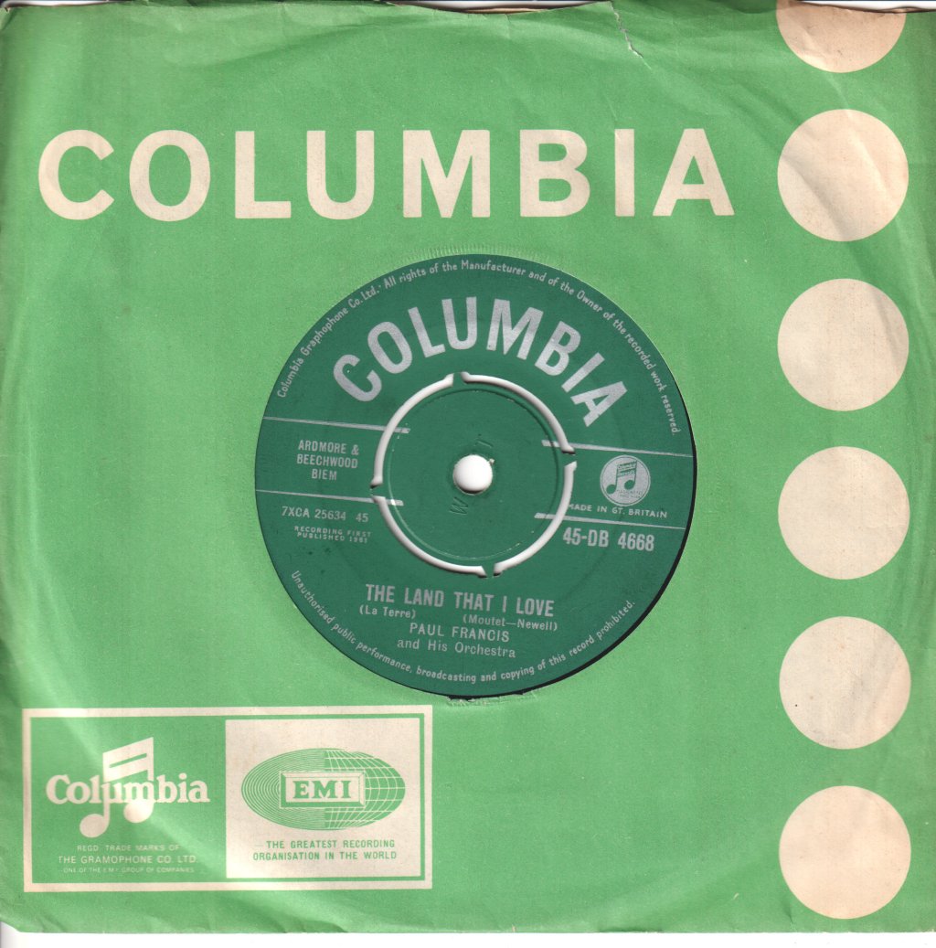 paul francis and his orchestra - land that i love - 7 Inch