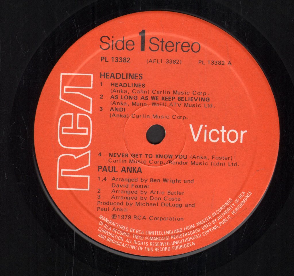 Paul Anka - Headlines - Lp