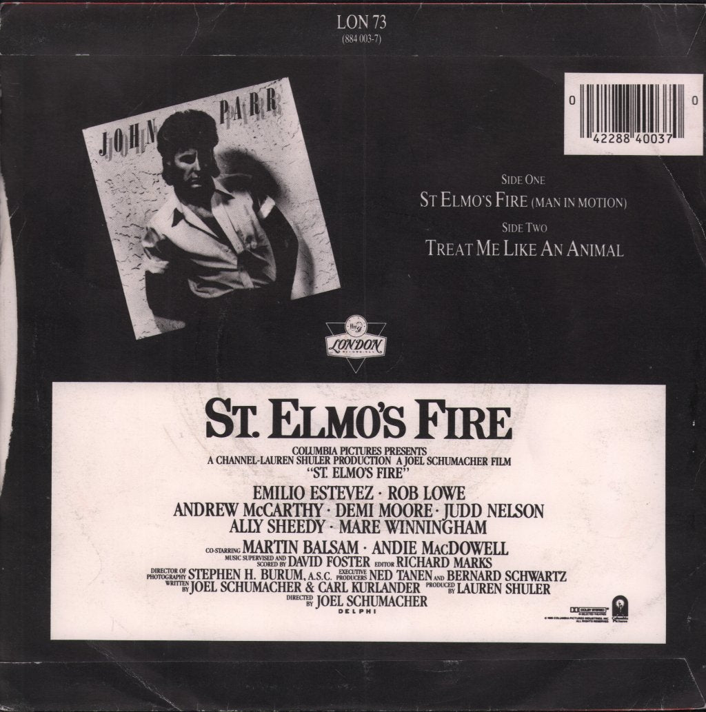 John Parr - St. Elmo's Fire - 7 Inch