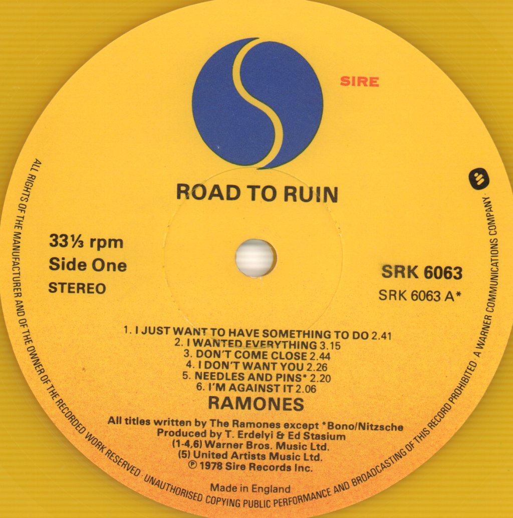 Ramones - Road To Ruin - Lp