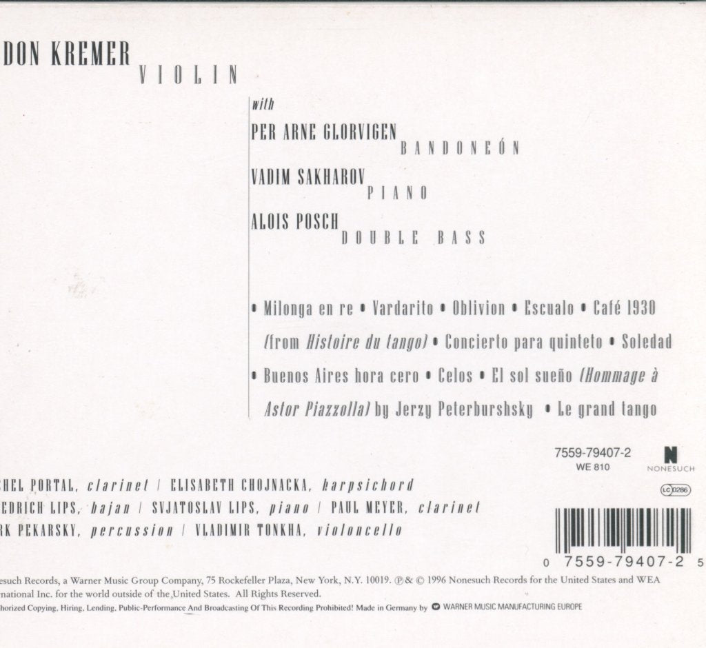 Gidon Kremer • Piazzolla - Hommage A Piazzolla - Cd