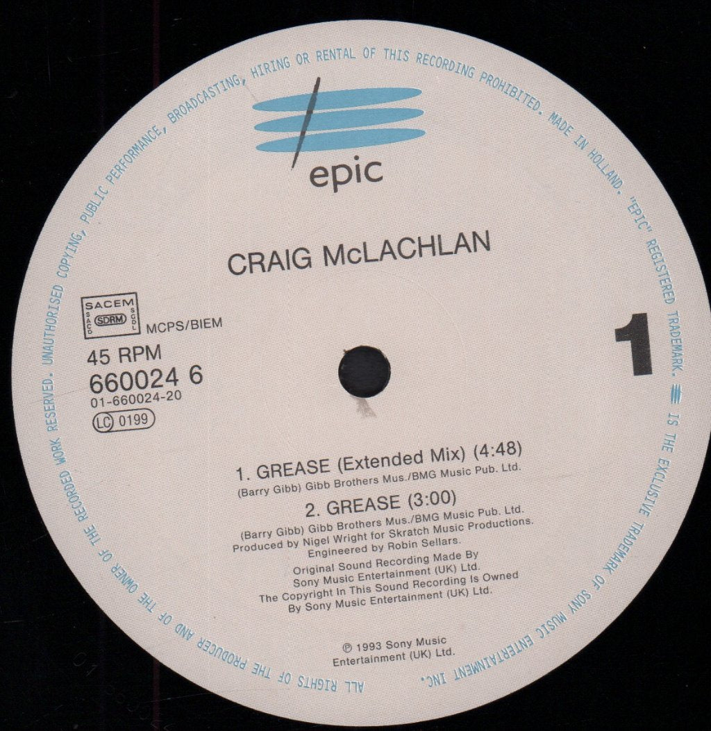 Craig Mclachlan - Grease - 12 Inch