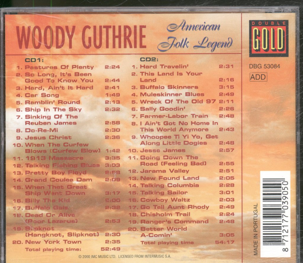 Woody Guthrie - American Folk Legend - Double Cd