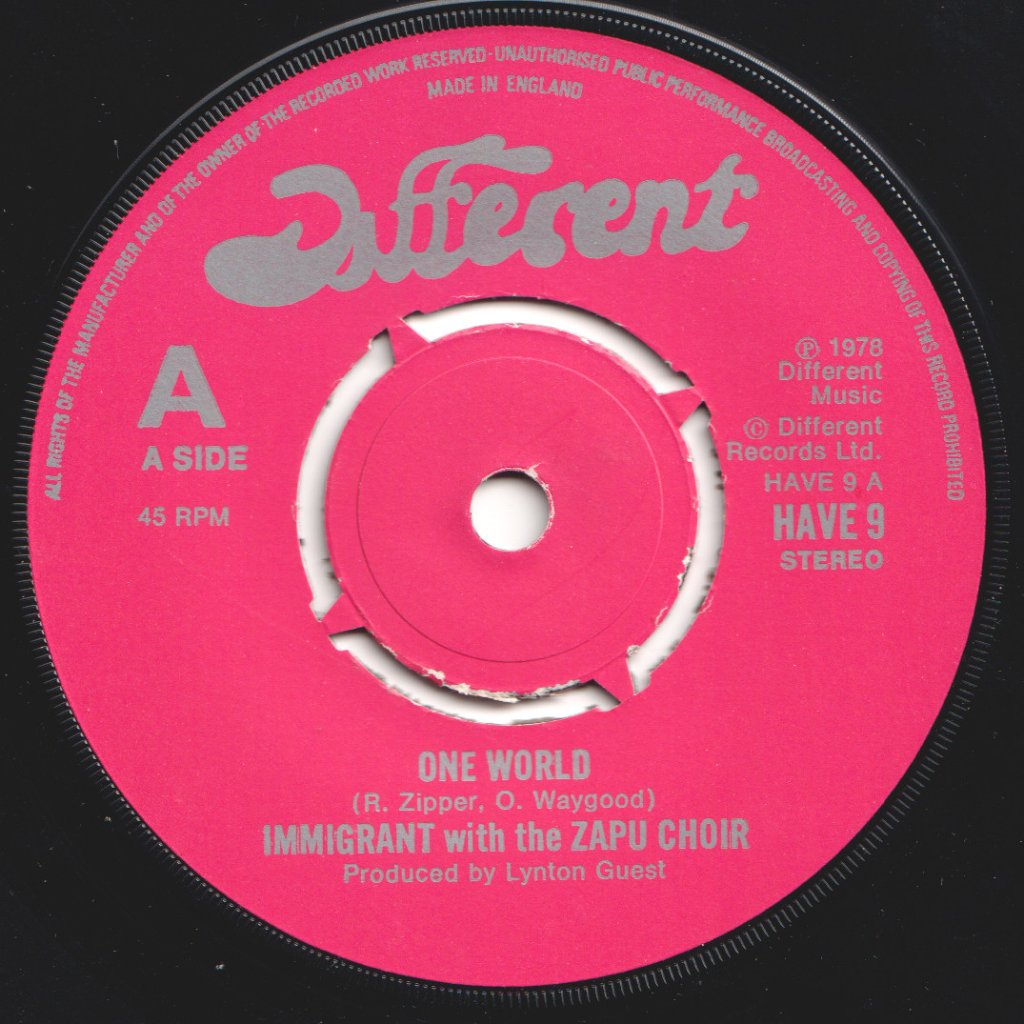 Immigrant With The Zapu Choir - One World - 7 Inch