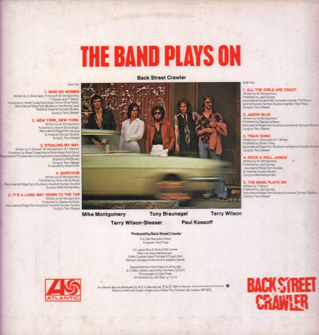 Back Street Crawler - Band Plays On - Lp