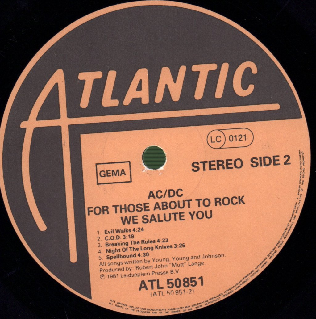 AC/DC - For Those About To Rock - Lp