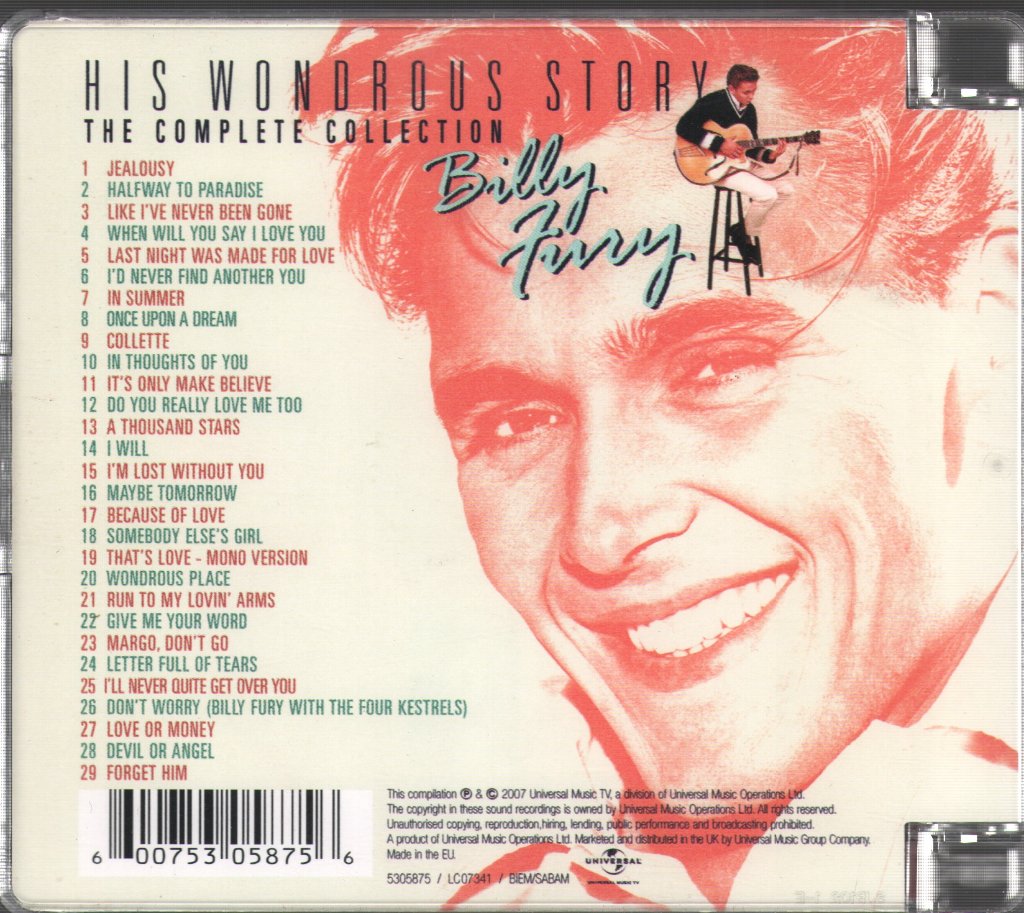 Billy Fury - His Wondrous Story: The Complete Collection - Cd